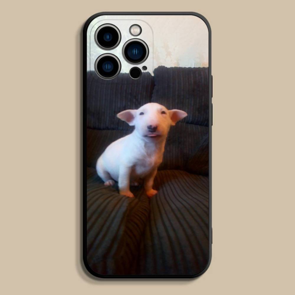 Funny Bull t-Terrier Dog Phone Case For iPhone 17,16,15,14,13,12,Pro,Max,Plus,E,SE4,Air,Mini Black Soft Cover