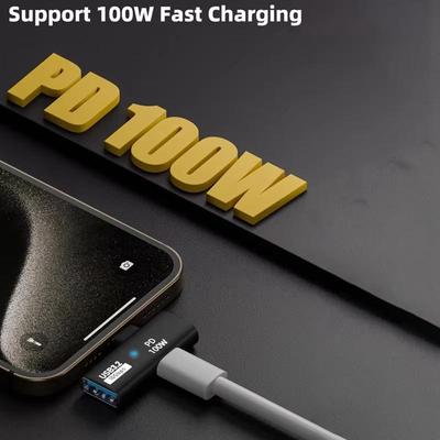 2'si 1 Arada Type C'den USB'ye Adaptör USB C'den USB3.2'ye PD100W Hızlı Şarj Adaptörü 10Gbps Veri Aktarım Hızı OTG Dönüştürücü