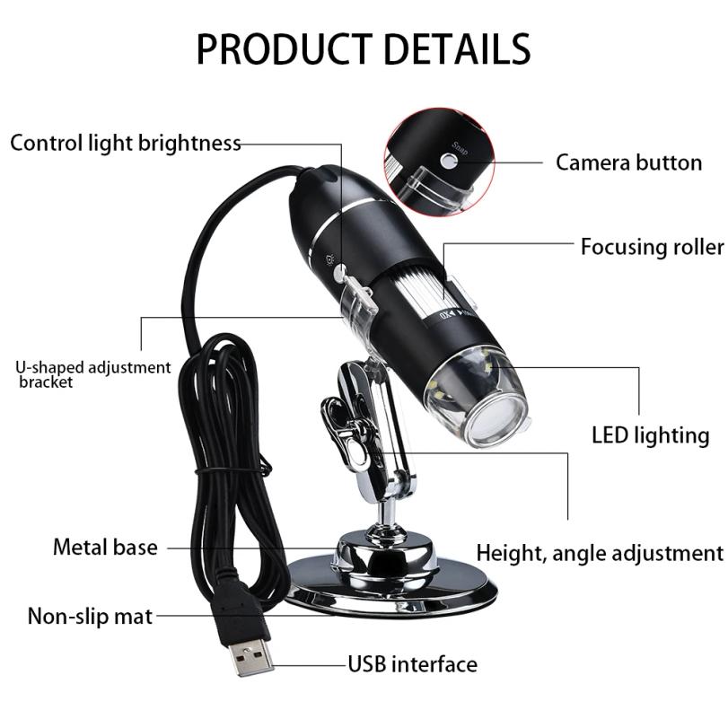 1600X Digital Microscope Camera Electronic Magnification Endoscope For Soldering LED Magnifier USB Charge Magnifier for WIN XP/7