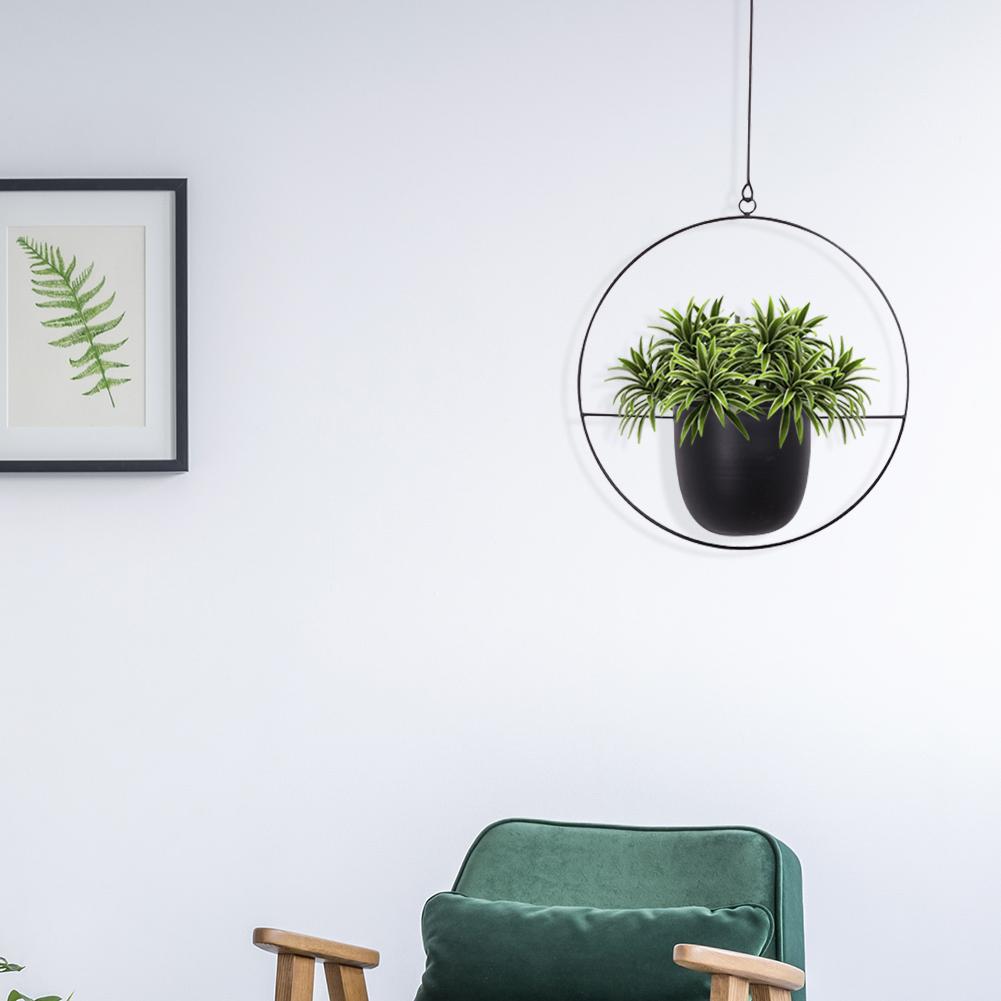 Nordic Wall-Mount Metal Flower Pot Hanging Basket Balcony Succulent Swinging Plant Basket Home Living Room Decor