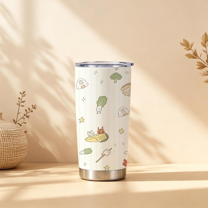 Car Tumbler 591ml Food Pet Element Straw Cup Insulated Travel Cup Stainless Steel Tumbler Tumbler With Lid 20oz Car Straw Cup