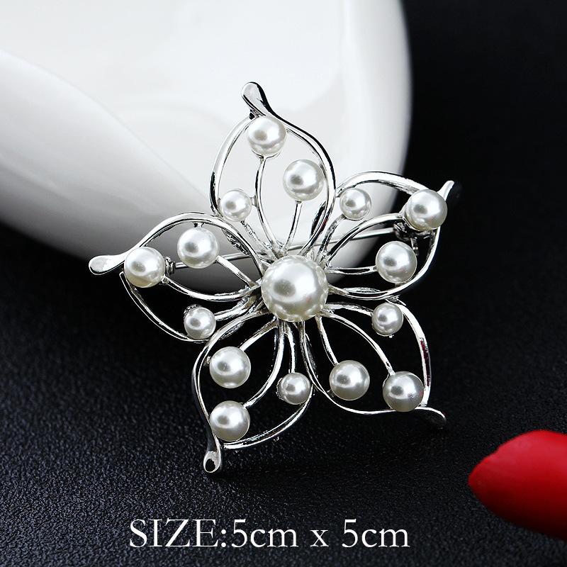 Mode Kristall Strass Persönlichkeit Vielseitig Perlenkranz Kleine Brosche Anstecknadel Damen Seidenschal Schnalle