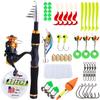 Fishing Rod Reel Combos with Telescopic Pocket Fishing Pole Spinning Reels for Travel  Kids Fishing