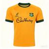 Australien Rugby Trikot Herren Atmungsaktiv Training Fußballshirt Kängurus Wallabies Retro Lässig Kurzarm Uniform für Fans