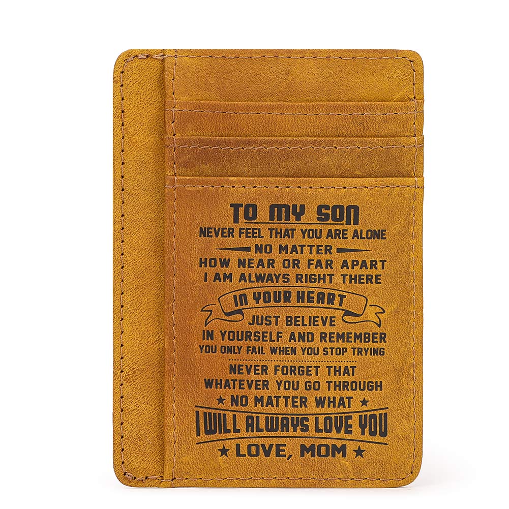 Humerpaul Piele naturala Pachet card de credit, cadou pentru fiu, ambalaj cutie cadou