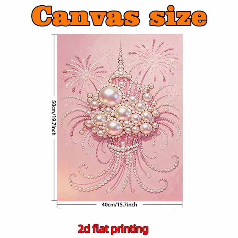 Pearl Bouquet DIY Diamond Art Kits 15.7x19.6inch Gem Art Diamond Painting Kits Without Frame for Adults Gift Idea Home Wall Decor