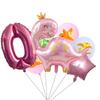 1set Pink Crown Dinosaur Foil Balloons 32 Inch Number Helium Balloon Baby Girl Children‘s Birthday Party Decorations Kids