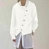 Spring Korean Style Asymmetrical Button Cardigan - Round Neck Knit for Women