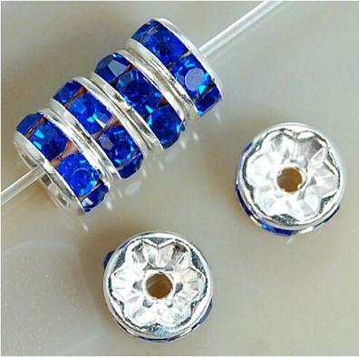 100 sztuk 4/6/8/10mm Metalowe Koraliki Kryształowe Cyrkonie Rondelle Koraliki Dystansowe Do Tworzenia Biżuterii Bransoletka Naszyjnik Akcesoria DIY