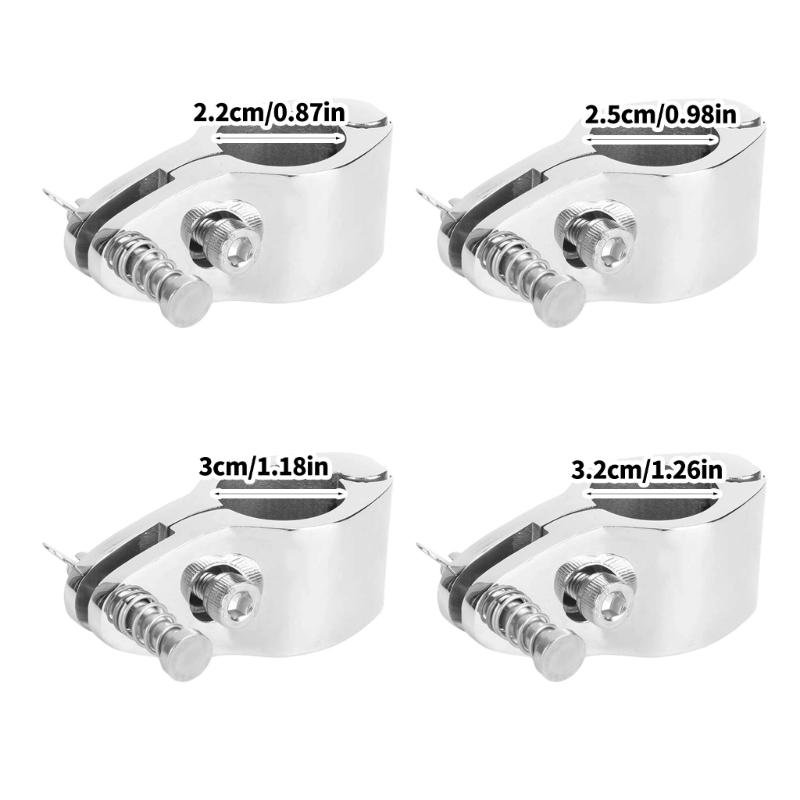 Cleme pentru țevi de baldachin pentru bărci, pachet de 2, glisiere cu fălci articulate din oțel inoxidabil rezistente, cu sistem de blocare sigur pentru țevi de 22-32 mm