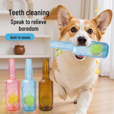 Bite-Resistant Interactive Dog Toy: Sounding Tennis Ball for Self-Play and Molar Cleaning