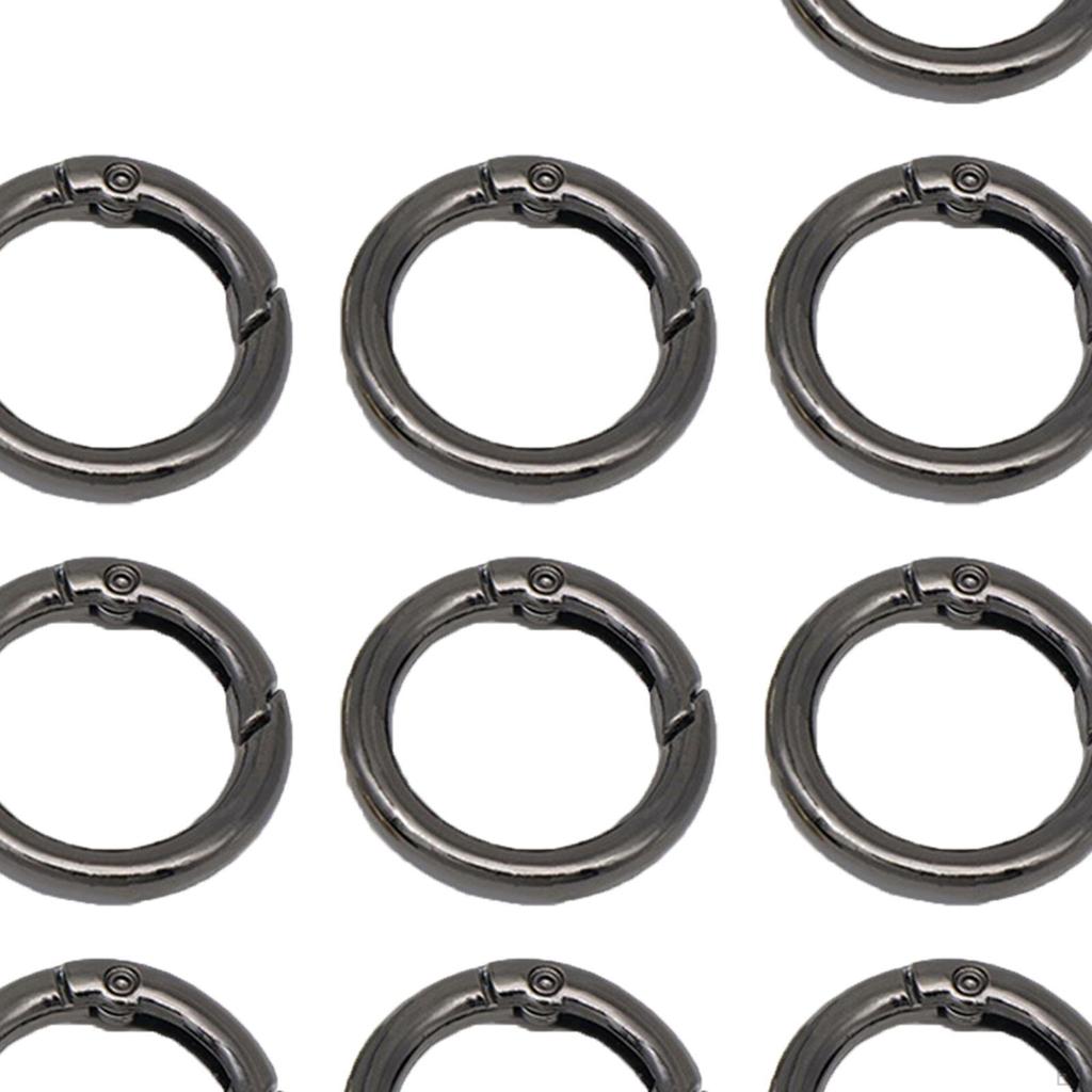 10pcs Round Carabiner Metal Spring Key Ring,Spring Snap Hooks Clip,Spring Keyring Buckle, for Purses