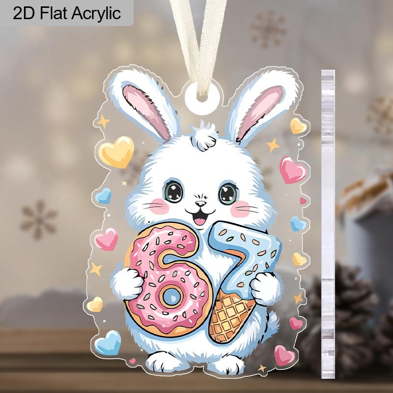 Easter Acrylic Hanging Ornament - Adorable Bunny Pattern, 67 Unique Pendants/Drops/Finials, Ideal Festival Gift for Friends & Family