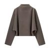 VAYLA Vintage Stand Collar Women's Cropped Jacket Zipper Loose Full Sleeve Thick Warm Coat Autumn Winter Lady New in Outwear