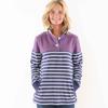 Lazy Jacks Womens/Ladies Striped Button Neck Sweatshirt