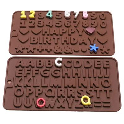 Silikonform Silikonformen Gebäck 26 Buchstaben Reposteria Schokolade Zahlen Kuchendekoration Süßigkeiten für Sie Gelee Haushaltsgerät