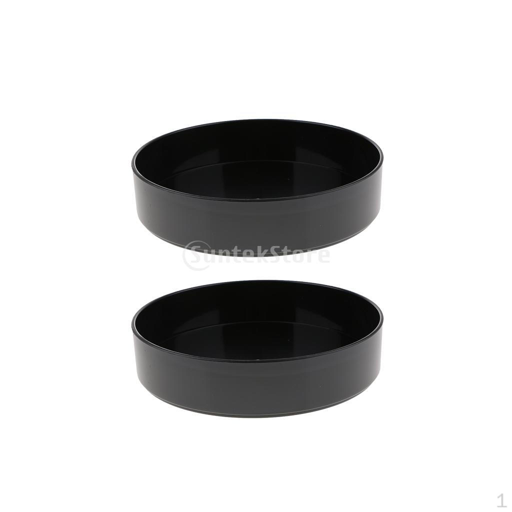 

2xJapanese 11 Inch Round Black Ikebana Suiban Pot &Planters Holder