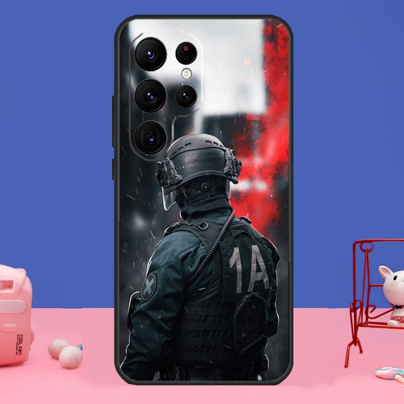 Police Symbol Cover For Samsung Galaxy S24 S23 S22 S21 S20 FE Ultra Plus S8 S9 S10 Note 10 20 Ultra Case