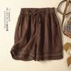Summer Women Thin Elastic Waist Shorts Female Cotton Linen Casual Shorts Ladies Loose Wide-leg Short Pants