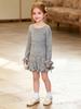 Stylish Korean Girl's Spring Knit Dress with Ruffle Detail