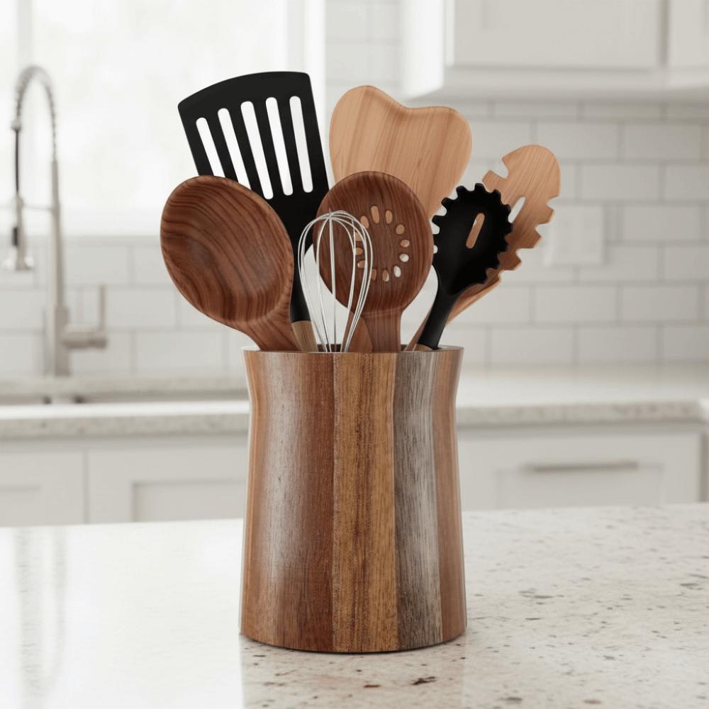 Trapezoidal Cutlery Storage Box Farmhouse Style Dinnerware Rack Living Room
