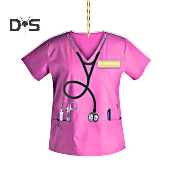 Nurse Uniform Shape Decoration Flat Acrylic Hanging Ornament Keyring Pendant Gift for Nurses Doctors Car Bag Decoration