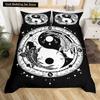 Yin Yang King Queen Duvet Cover Mandala Bohemian Bedding Set Retro Lotus Tai Chi Bagua Comforter Cover Chinoiserie Quilt Cover
