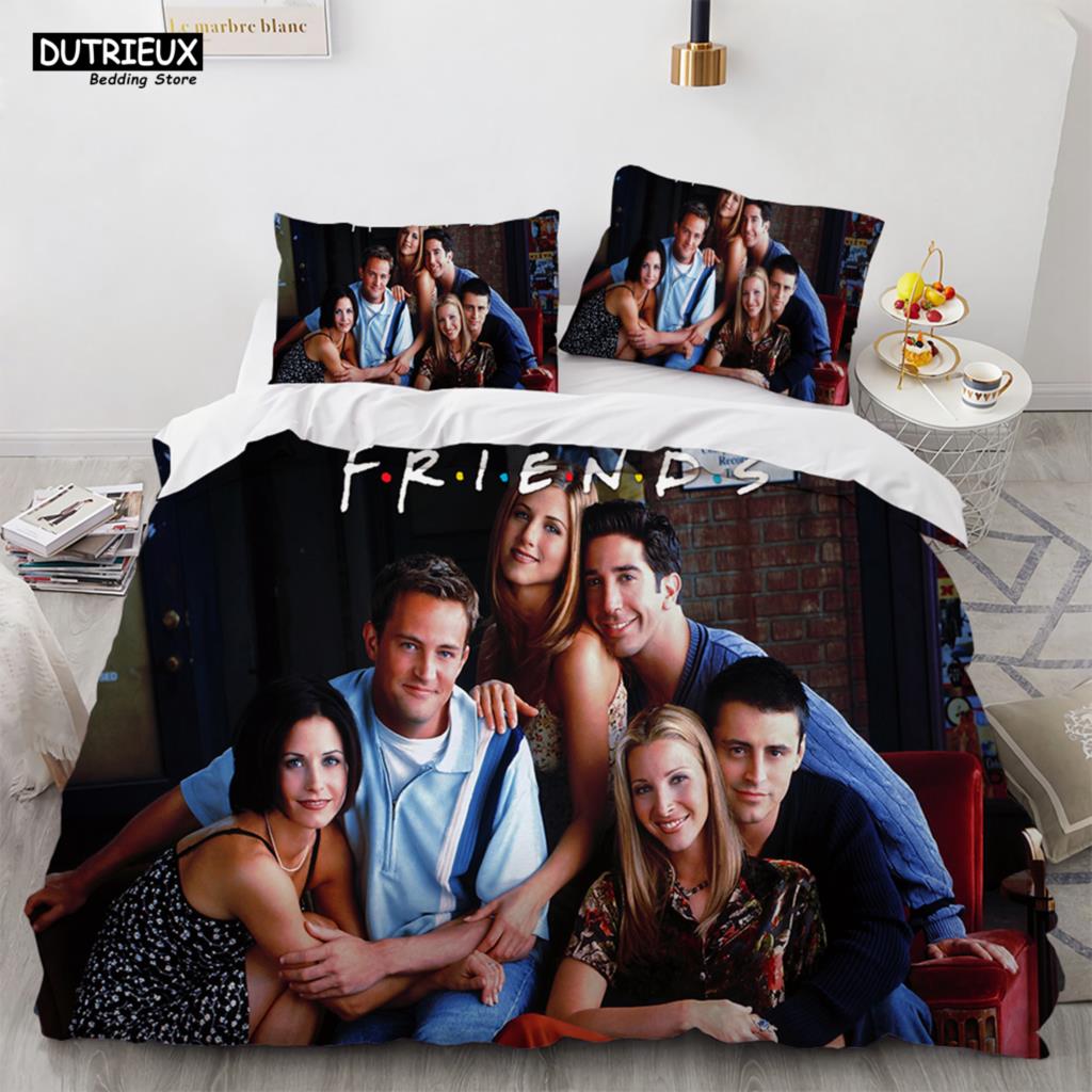 Neue Freunde Sets Bettbezug mit Kissenbezug Twin Full Queen King Doppel Einzelgröße Bettbezug Frauen Erwachsene Teenager Bettwäscheset