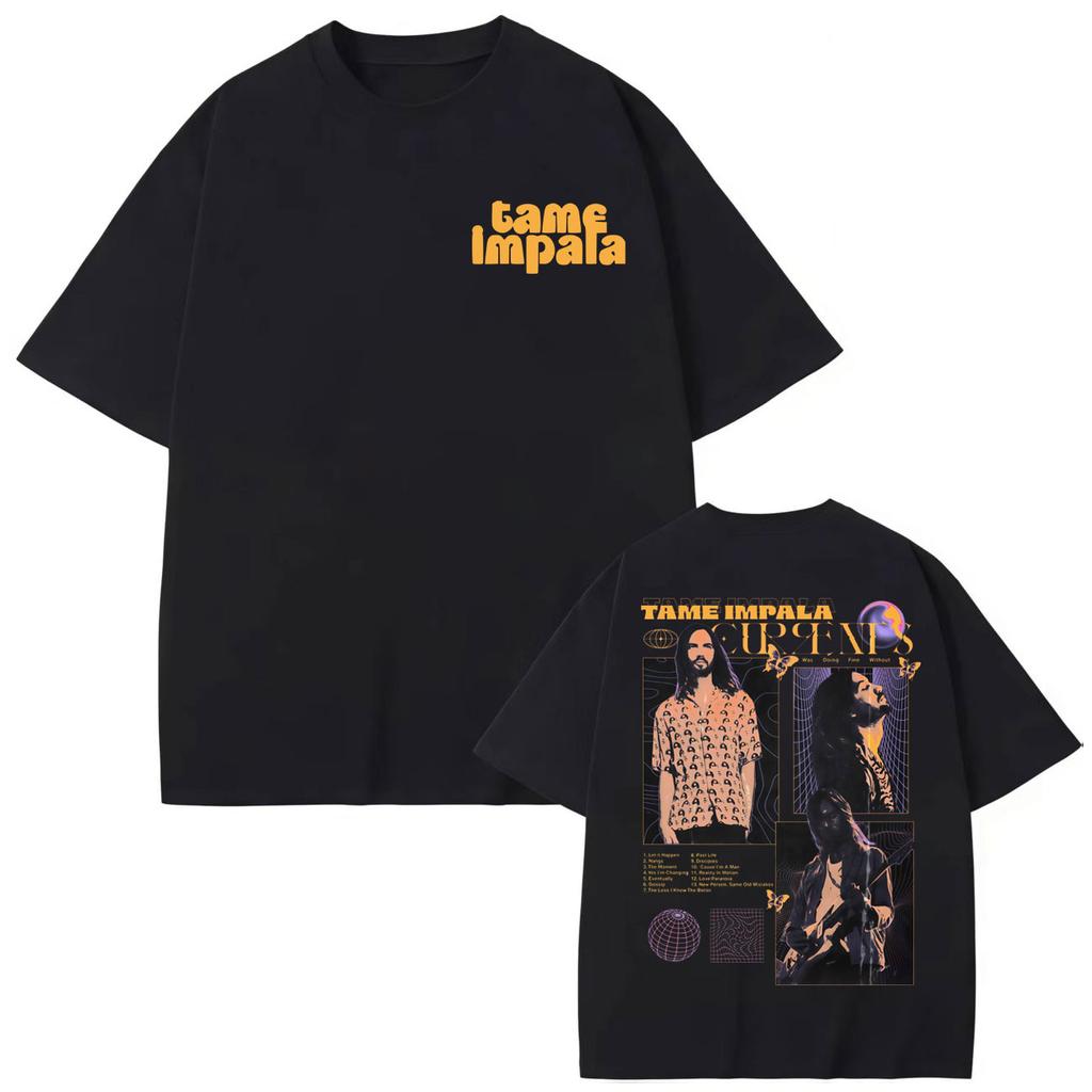 Tame Impala Rock Band Merch T-shirt Men Women Harajuku Vintage Short Sleeve T Shirts Summer Fashion Oversized T-shirts