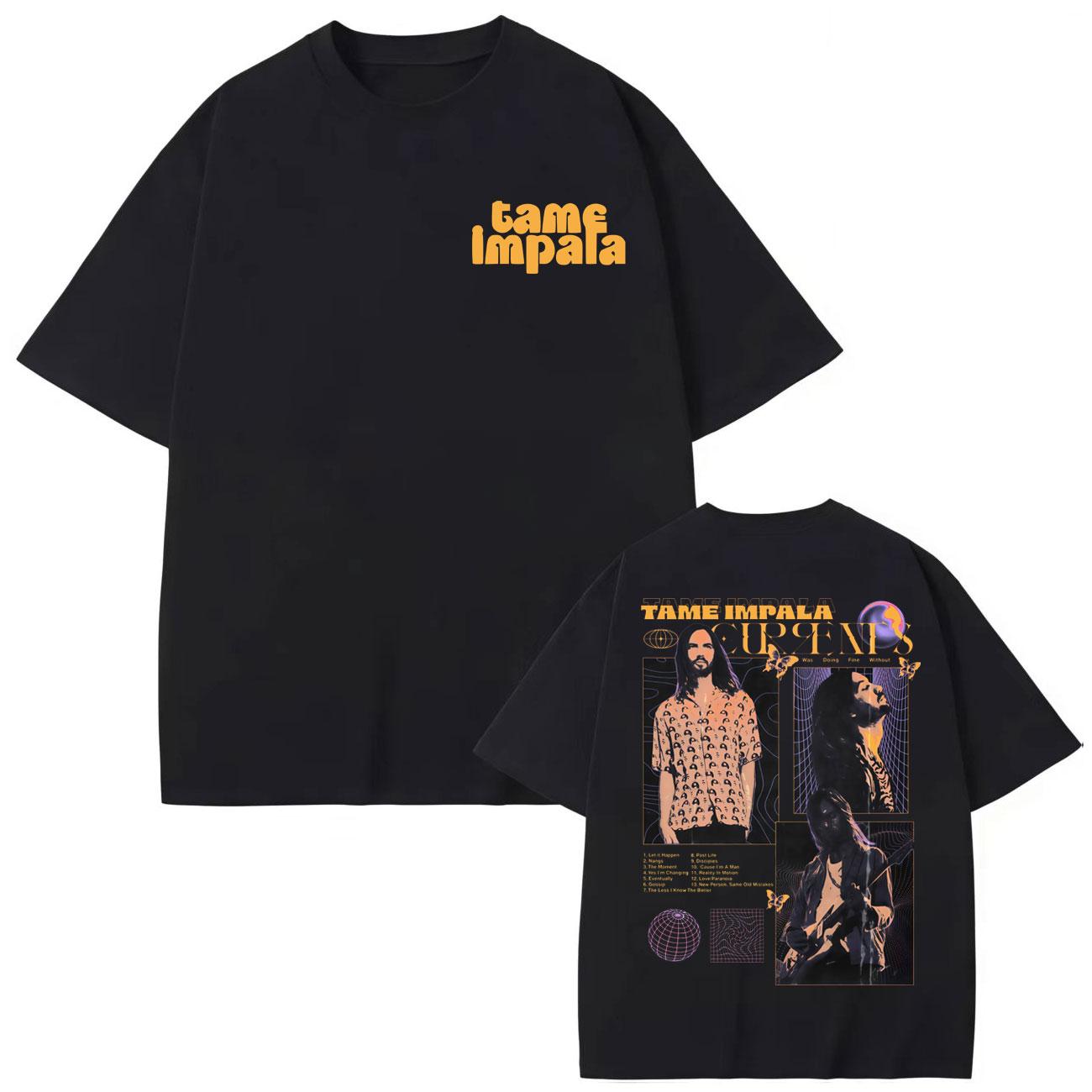 

Tame Impala Rock Band Merch T-shirt Men Women Harajuku Vintage Short Sleeve T Shirts Summer Fashion Oversized T-shirts S