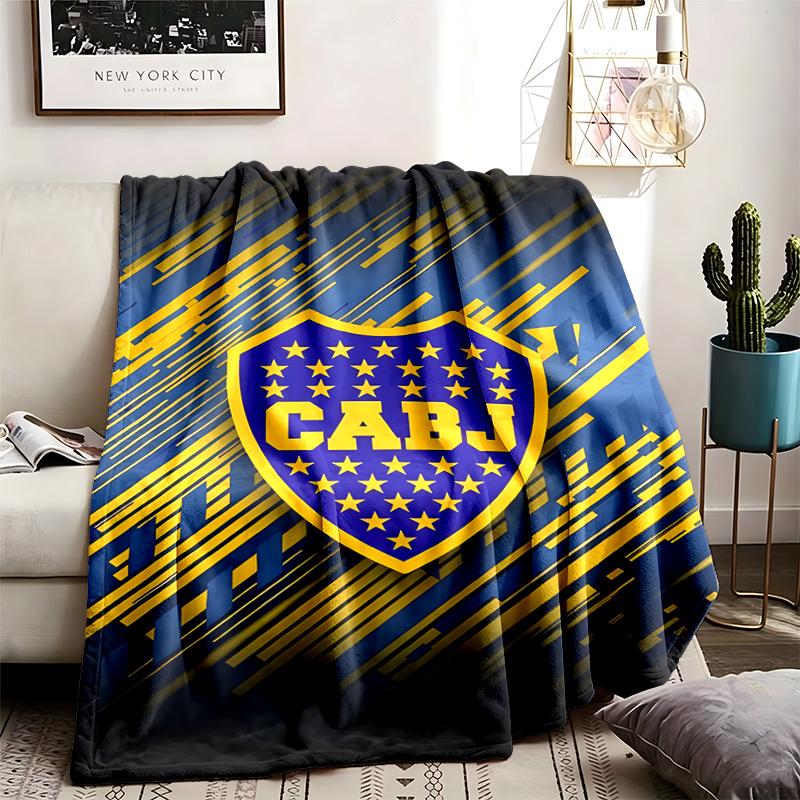 Couvertures en flanelle personnalisées Thème Club Atletico Boca Juniors Pour l'extérieur Douces et adaptées à toutes les saisons Parfaites pour les canapés, les lits et le camping