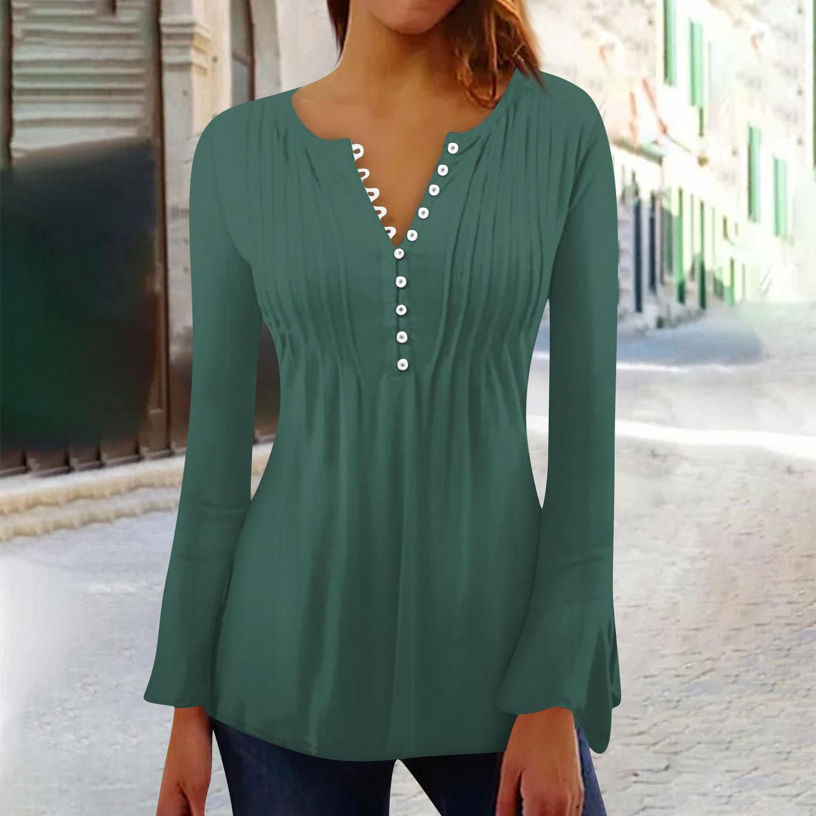 

Женская праздничная туника с рукавом-колокольчиком и пуговицами, воротник с пуговицами и длинными рукавами, тонкий топ с принтом, этнический топ, летняя футболка XXL