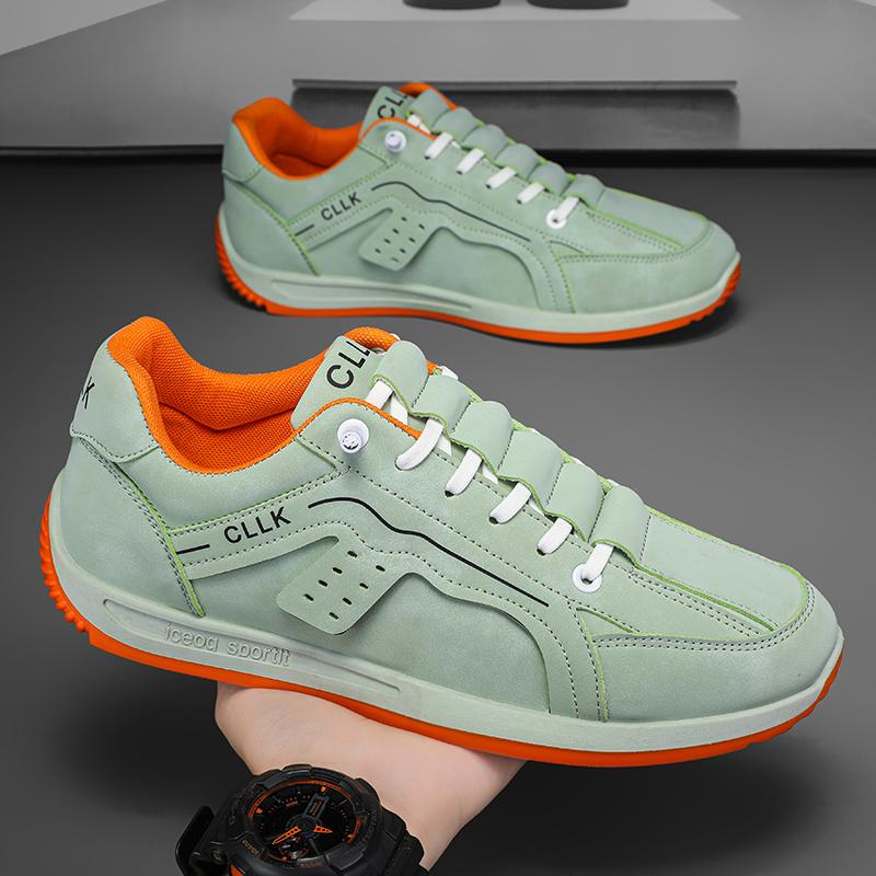 Fashion Men Sneakers Casual Fashion Easy Matching Mixed Colors Leather Breathable Height Increased Flat Platform Running Shoes