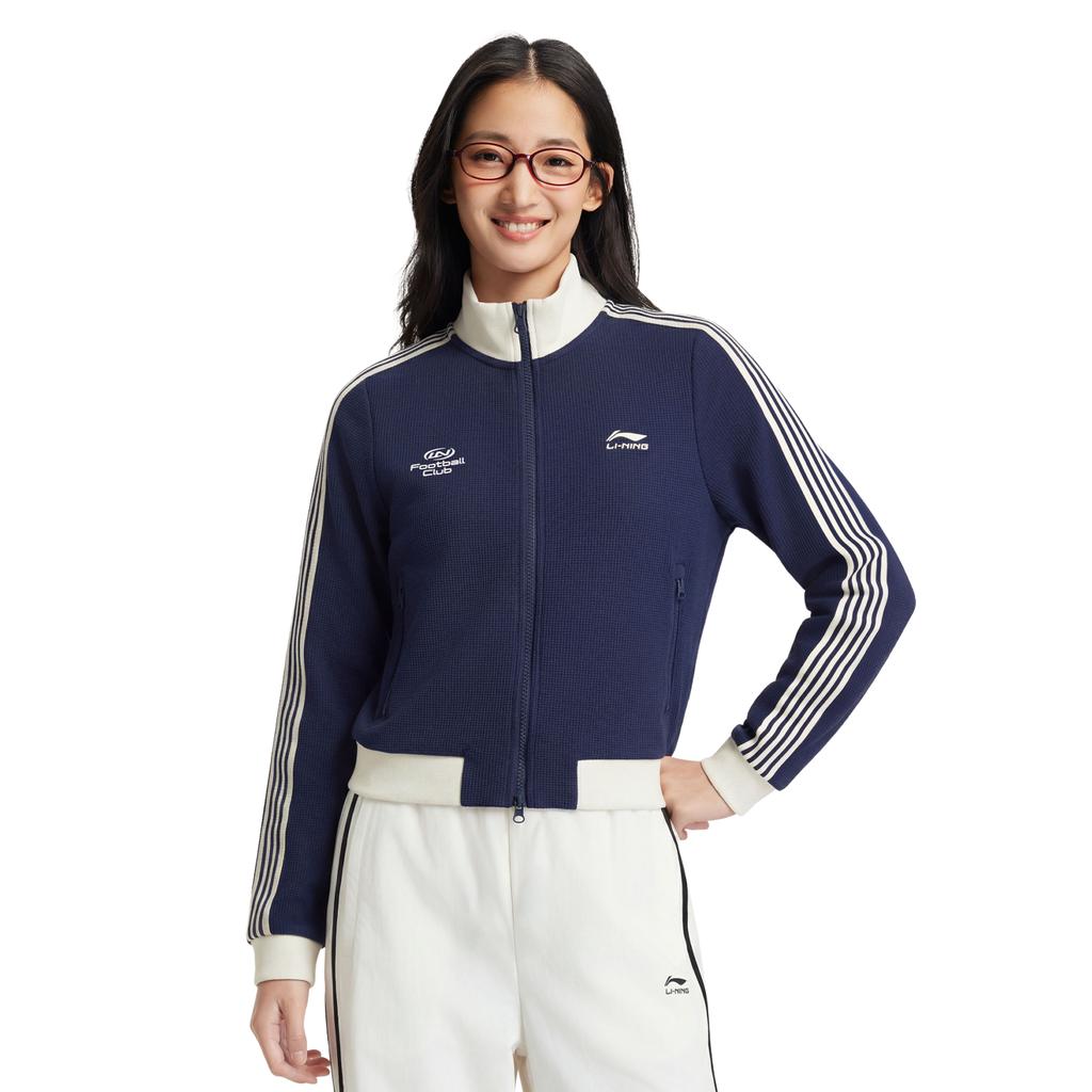 Li Ning Color Block Embroidered Letter Jacket Women Jackets AWDW956-3