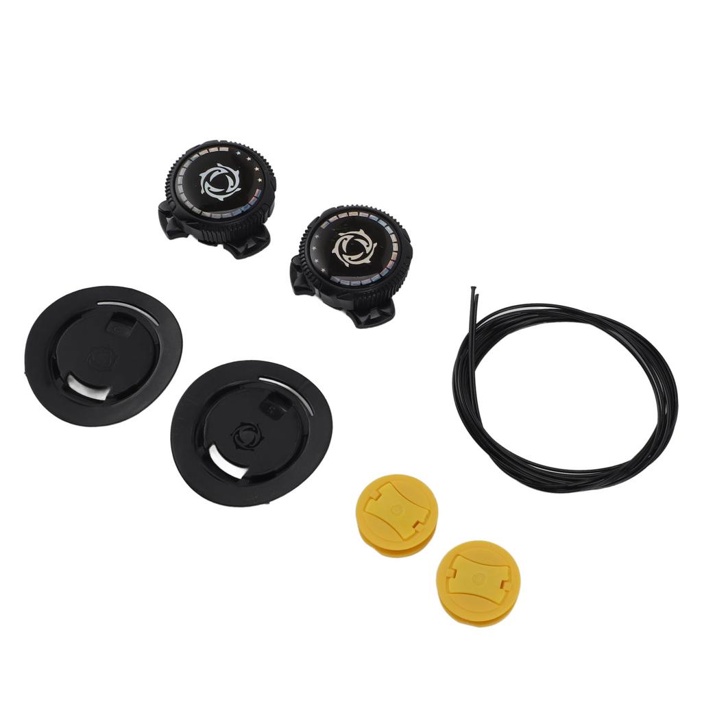 4 Sets Schnürsenkel mit drehbarer Schnalle, Stahldraht, elastisch, ohne Binden, Schwarz, Größe S