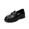 [Cowhide] Thick Soled Loafers, Women's British Style Coarse Single Order Shoes, One Foot Versatile Commuting Shoes