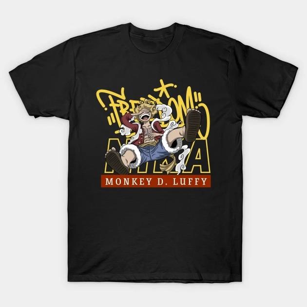 

Japanese Cartoon Animation ONE PIECE ONE PIECE Two-dimensional T-shirt for Male and Female Couples in Summer Loose Luffy 4XL