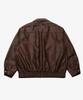 Golden Sunshine Vintage Leather Collar Bomber Jacket_Brown