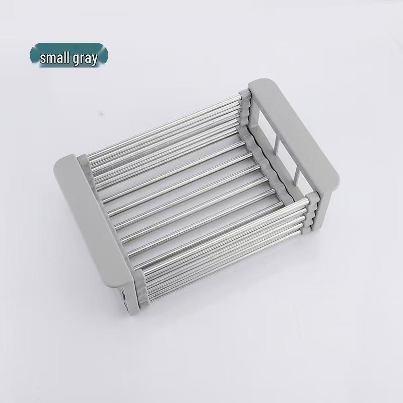 Stainless Steel Retractable Sink Draining Rack & Storage Basket