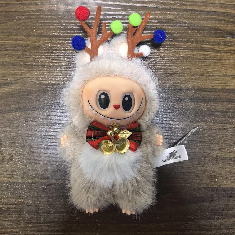 Christmas Moose Rubber Doll &:plush Toy Set - Cute Mini Keychain for Bags, Backpacks, Keys, Perfect Holiday Decoration & Festive Gift for Kids Adults