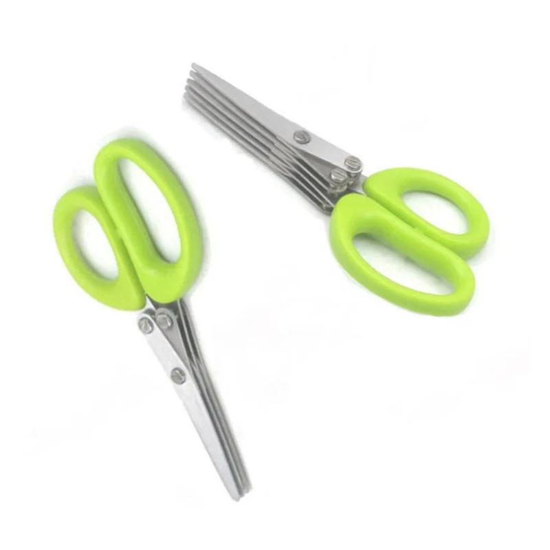 3 / 5vrstvé multifunkční nerezové nůžky na jarní cibulku, nástroj na sekání zeleniny a salátu, kuchyňské nůžky, doplňky