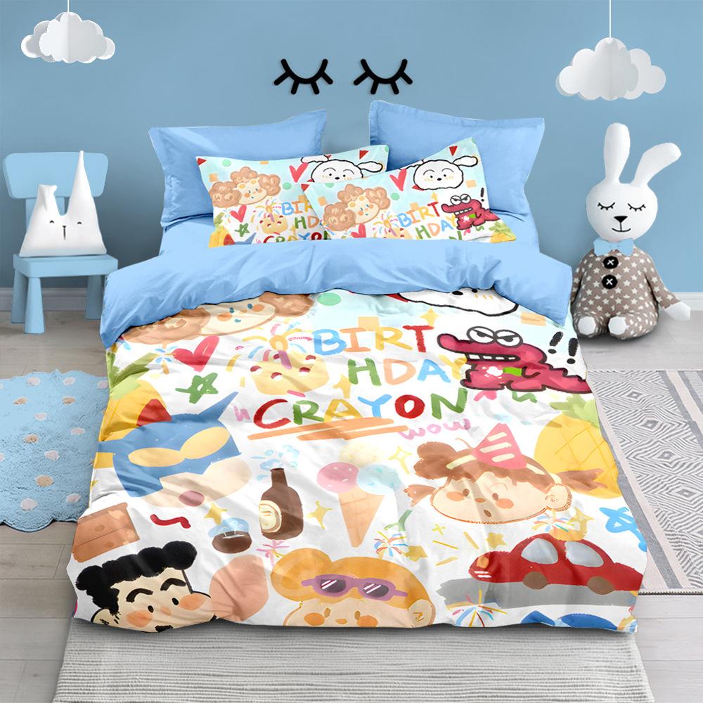 Anime Crayon-Shin-Chan Bedding Set 2/3Pcs Cartoon Hin-Chan Duvet Cover Pillowcase 3D Prints For Teens Children Quilt Cover