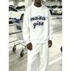 Men's American-Style Letter Print Crew Neck Sweatshirt, Loose Fit Casual Long Sleeve Pullover, Trendy Versatile Daily Top