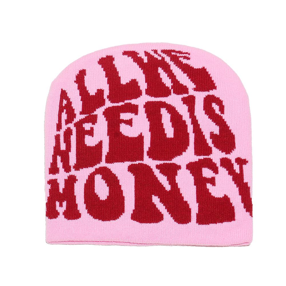 Winter New Men's and Women's Y2K Wool Pullover Hat Jacquard Letter Personalized Fashion Hip-hop Knitted Hat