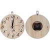 LANTRO JS Heat-Resistant Wooden Sauna Clock Non-Toxic Timer Clock for Sauna/Bathing Room Living Room, 7.87 Inches, Brown and White