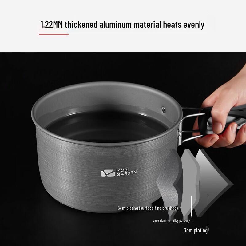 MOBIGARDEN 2.2L Aluminum Camping Pot