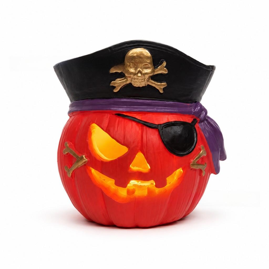Lanterna a Zucca in Resina per Halloween Decorazione Esterna per Cortile con Luce LED per Celebrazioni Festive