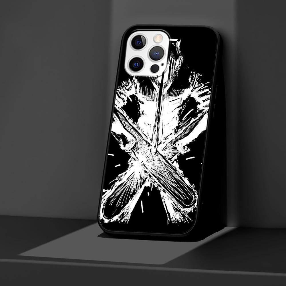 Pouzdro Chainsaw Man Anime pro Apple iPhone 14 11 13 Mini 12 Pro Max XR 7 8 + SE 2020 XS 6 6s Plus 5 5s Černý silikonový kryt na telefon