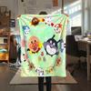 Anpanman Family pattern Flannel Blanket, High quality Comfortable for All Seasons, Home Decor, Warmth and Comfort, Perfect for Gifts.