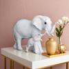 Elephant Statue for Good Luck Showpiece Home Decor Items for Living Room and Gifts (White)